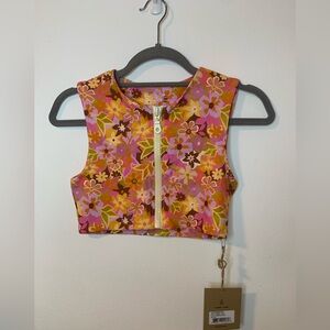 NWT STONE FOX SWIM MASE BIKINI TOP IN RETRO POP